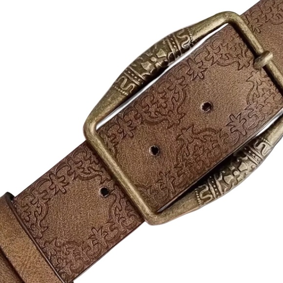 Embossed Leather Brown Belt - Picture 1 of 2